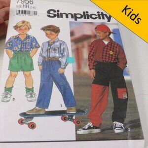 Simplicity 7956 Clothing Pattern size 3-6 Boy UNCUT shirt, shorts, pants